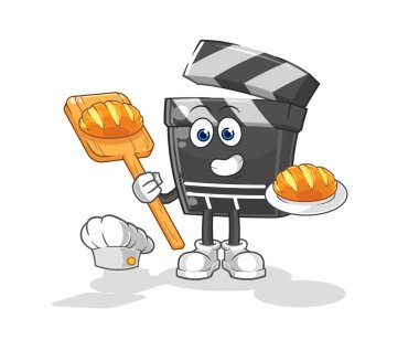 Ekmekli klozet fırını. karikatür maskotu vektosu