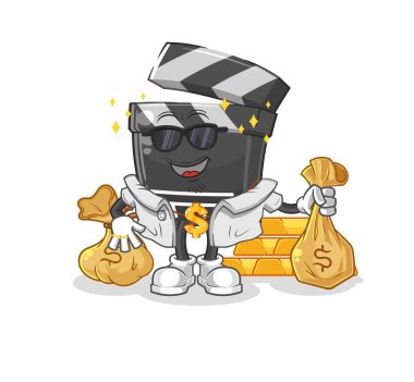 Zengin, zengin karakter. karikatür maskotu vektosu