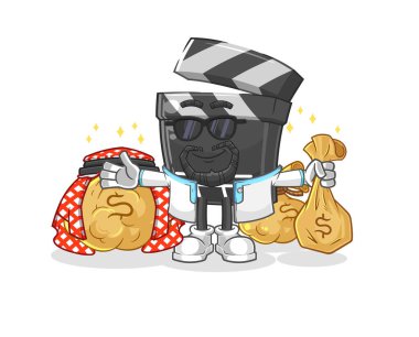 Zengin arap maskotu olan. çizgi film vektosu