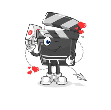 Panoda aşk mektubu illüstrasyonu var. karakter vektosu