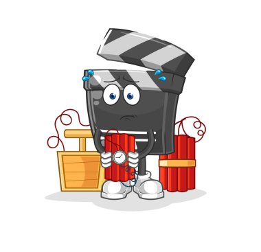 Elinde dinamit olan kağıt. karikatür maskotu vektosu