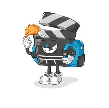 Pano okul vektörüne gidiyor. karikatür