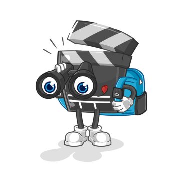 Dürbün karakterli klasör. karikatür maskotu vektosu