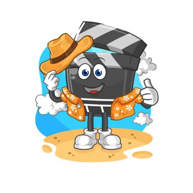 Pano tatile çıkıyordu. karikatür maskotu vektosu