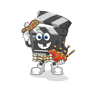 Gayda taşıyıcısı olan pıhtılaşmış İskoçyalı. karikatür