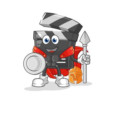 Pano Spartan karakteri. karikatür maskotu vektosu