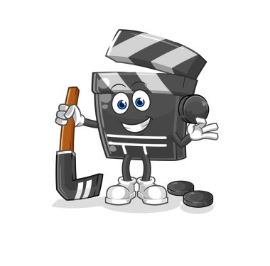 Klaket hokey vektörünü oynuyor. karikatür