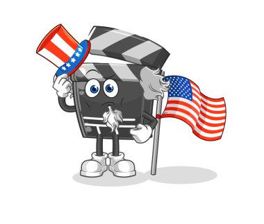 Pano Sam Amca karakteri. karikatür maskotu vektosu