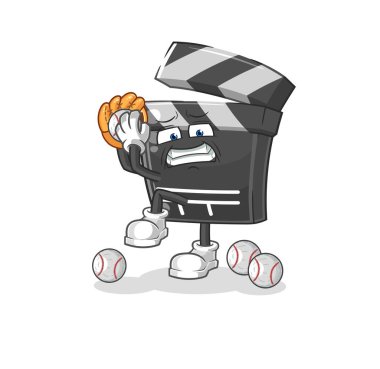 Klaket beyzbol atıcısı çizgi filmi. karikatür maskotu vektosu