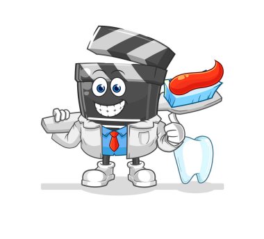 Klasör dişçi illüstrasyonu. karakter vektosu