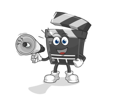 Hoparlörlerin el ele tutuşması vektörü. karikatür