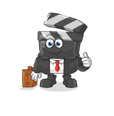 Ofis çalışanı maskotu. çizgi film vektosu