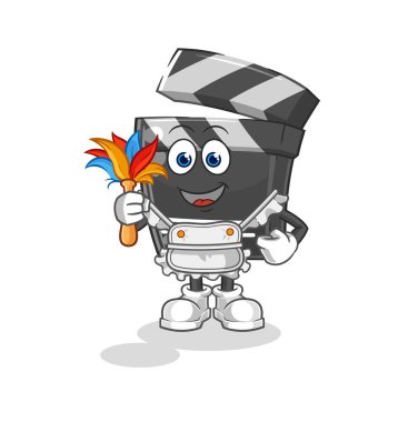 Pano hizmetçi maskotu. çizgi film vektosu