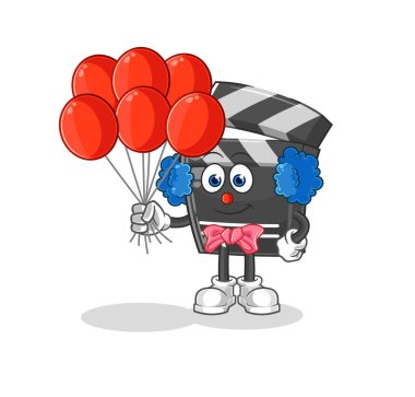 Elinde balon vektörü olan palyaço. karikatür