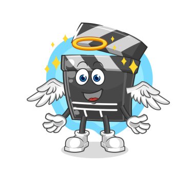 Kanat vektörlü klapa melek. karikatür