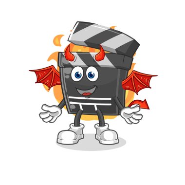 Kanat karakteri olan klapa iblisi. karikatür maskotu vektosu