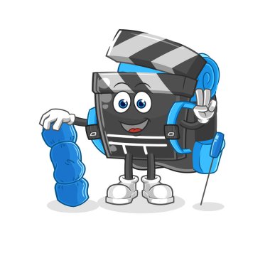 Pano kamp maskotu olur. çizgi film vektosu