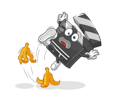 Pano muza basıp kaydı. karikatür maskotu vektosu