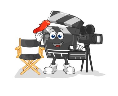 Klasör direktörü maskotu. çizgi film vektosu