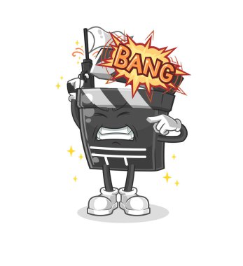 Platform uyarı ateşi maskotu. çizgi film vektosu