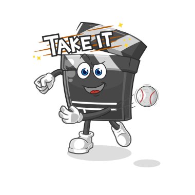 Beşik fırlatan beysbol vektörü. karikatür