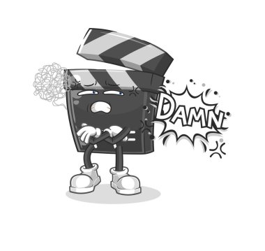 the clapboard very pissed off illustration. character vecto