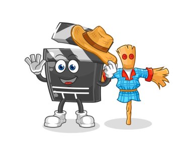 Korkuluk çizgi film karakteri vektosu olan ilan tahtası