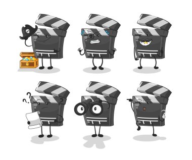 Korsan Korsan grubu karakteri. karikatür maskotu vektosu