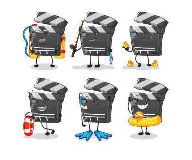 Pano su aktivite grubu. karikatür maskotu vektosu