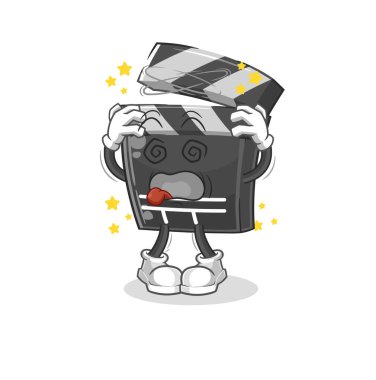 Başı dönen masa maskotu. çizgi film vektosu