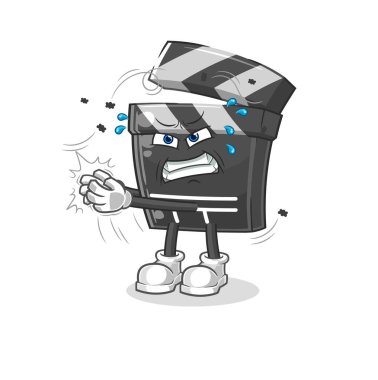 Clapboard Swat Sinek karakteri. karikatür maskotu vektosu