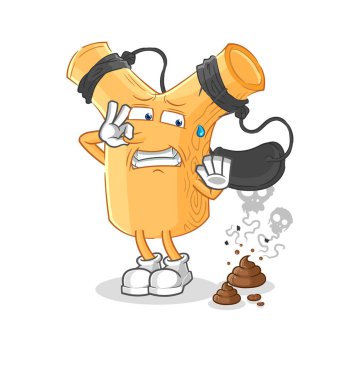 Kokuşmuş atık illüstrasyonlu sapan. karakter vektosu