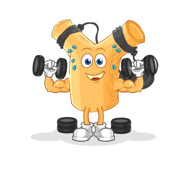 Mancınık ağırlık idmanı illüstrasyonu. karakter vektosu