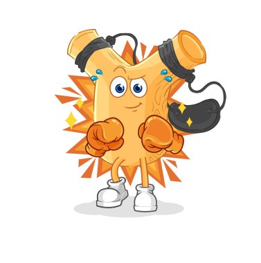 Sapan boksör karakteri. karikatür maskotu vektosu