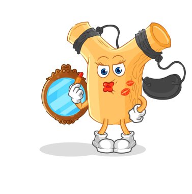 Mancınık maskotu. çizgi film vektosu