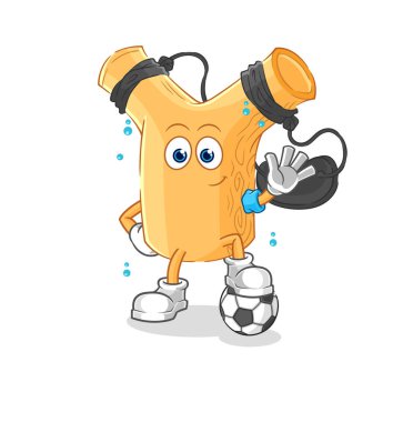 Sapan futbol illüstrasyonu oynuyor. karakter vektosu