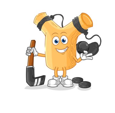 Sapan hokey vektörünü oynuyor. karikatür