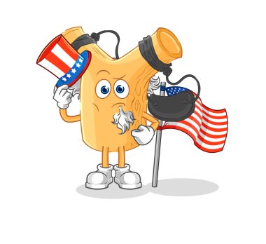 Sapan Sam Amca karakteri. karikatür maskotu vektosu