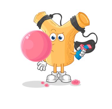 Sapan sakız çiğneme vektörü. karikatür