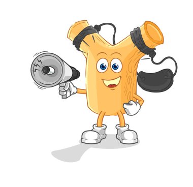 Sapan, hoparlör vektörünü tutuyor. karikatür