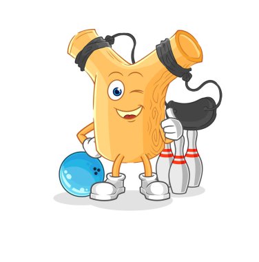 Sapan bowling illüstrasyonu. karakter vektosu