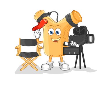 Sapan direktör maskotu. çizgi film vektosu