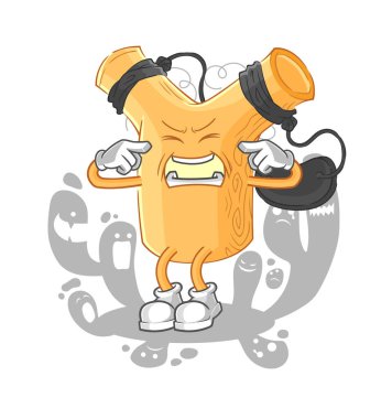 Bunalımlı sapan karakteri. çizgi film vektosu