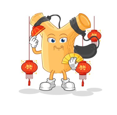 Fener resimli, sapanlı Çinliler. karakter vektosu