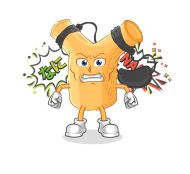 Sapan anime kızgın vektörü. karikatür