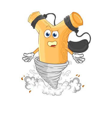 Kasırga çizgi film karakteri vecto 'nun sapanı.