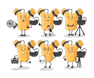 Sapan eğlence grubu karakteri. karikatür maskotu vektosu