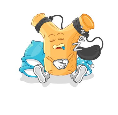 Sapan uyuyan karakter. karikatür maskotu vektosu