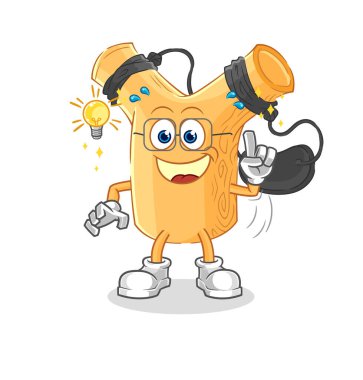 Sapan bir fikir karikatürü çizdi. maskot vektosu