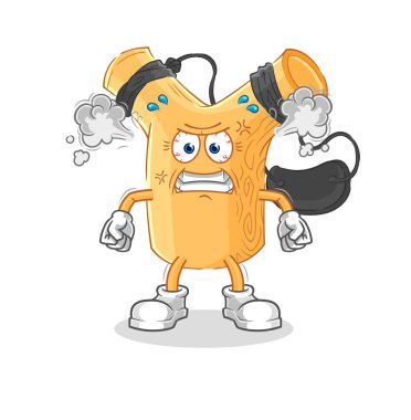 Sapan çok kızgın bir maskot. çizgi film vektosu